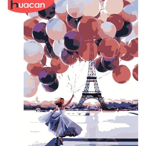 HUACAN Paint By Numbers Girls HandPainted Home Decor Kits Drawing Canvas Figure DIY Oil Painting Pictures By Numbers