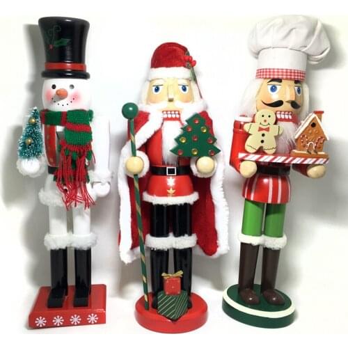 Free shipping 38cm Santa Claus Snowman Gingerbread Chef Nutcracker Puppet Combination Children Christmas Toys Gift HT124