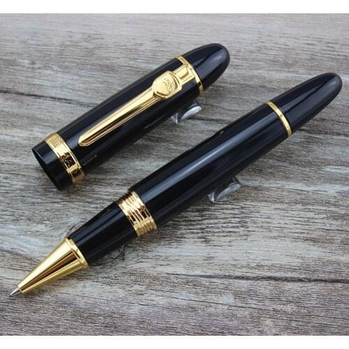 Jinhao 159 roller ball pen Black Lacquer Gold Trim Big Heavy