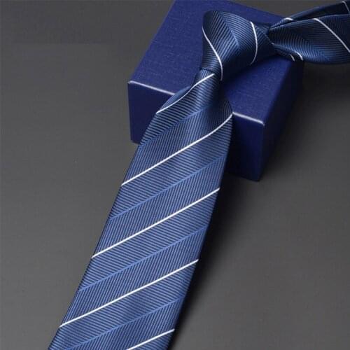 Classical Blue Striped Tie New Arrivals High Quality Mens Business Work Necktie Fashion Formal Neck Tie For Men 8CM Wide Ties