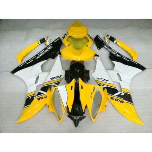 Injection mold Fairing kit for YAMAHA YZFR6 06 07 YZF R6 YZF600 2006 2007 ABS Yellow white black Fairings set+Gifts YH36