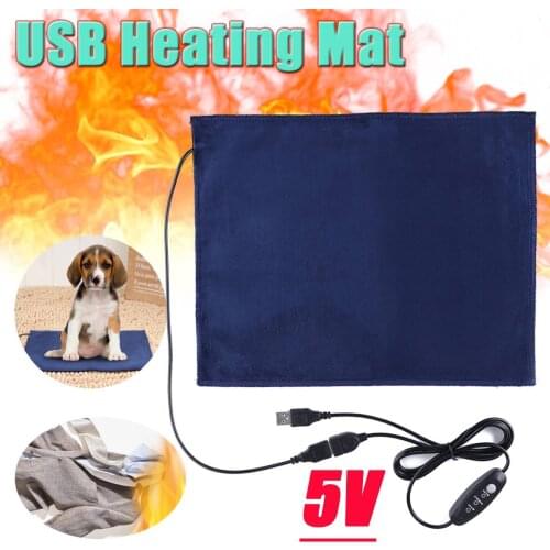 Heating Mat Pet 5V USB Electric Clothes Sheet Winter Plush Pads Warmer Bed Pad Three Temperature Carbon Fiber Cat Dog Mat