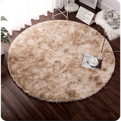 Nordic Round Carpet Yoga Rug Chair Blanket Nursery Home Plush Mat Decoration Tie Dyed Variegated Carpet Thickening Encryption