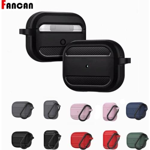 MioHHR for Airpods Pro Case with Keychain, Carbon Fiber 360° Protector Armor Airpod 3 Case Hard Shell, TPU for Apple Airpods Pro