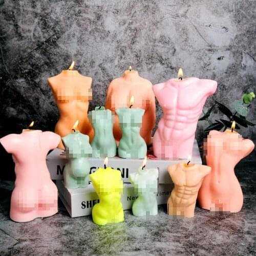 Multiple Thin Economy Plump Woman Silicone Candle Mold 3D Art Wax Mold Male Body Pregnant Woman Aroma Candle Making Mould Home