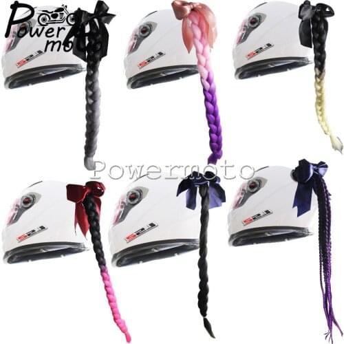 Motorcycle Multi-color Helmet Gradient Twist Braids Pigtails Dirty Ponytail Punk Free Style Decoration Motocross Off Road