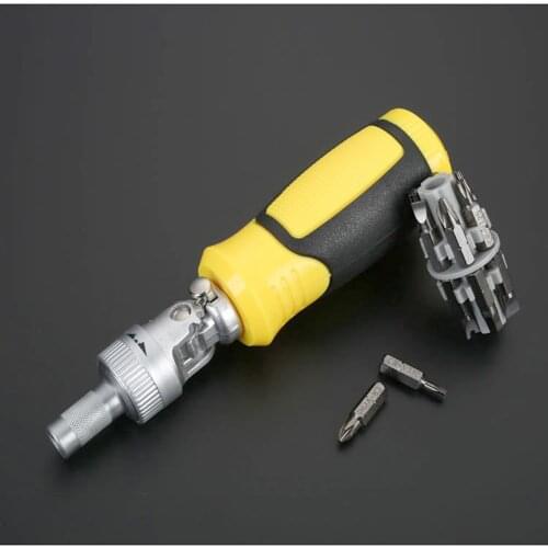 13-in-1 Ratchet Foldable 180 Degree T-Type With Batch Head Screwdriver Set One Word Plumscrewdriver Household Maintenance Tools