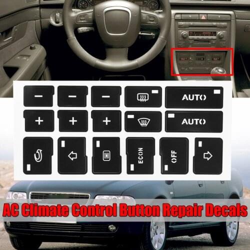 New 1x / 2x Car Air Condition AC Climate Control Button Repair Sticker Decals For Audi A4 B6 B7 2000 2001 2002 2003 2004