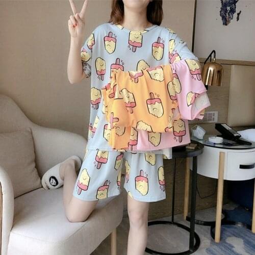 New Pajamas Women Summer Thin Short-sleeved Two-piece Suit Student Ins Korean Version Ladies Spring And Autumn Summer Home 2020