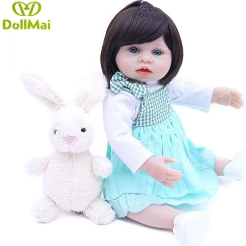 Full silicone reborn baby boy dolls 45cm child gift toy dolls can bathe bebes reborn com corpo de silicone menina boneca
