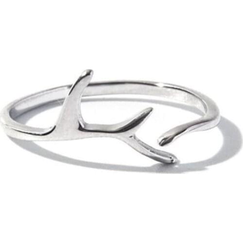 Season Gate 925 Sterling Silver Personality Cute Lovely Simple Antler Branch Adjustable Size Open Ring SR161