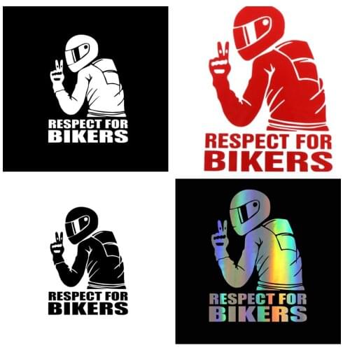 Respect For Bikers Car Sticker Waterproof Reflective Sticker Decal Funny Vinyl Bike Motorcycle Car Accessories Decoration