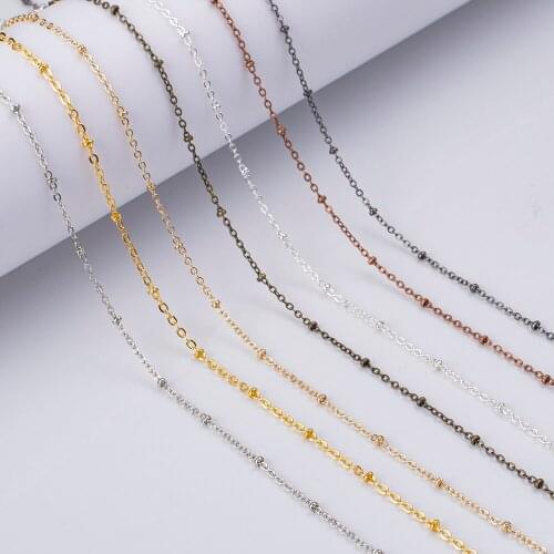 SAUVOO 5 Meters Twisted Bead Chains Cable Link Clip Beads Chain for DIY Anklet Necklaces Bracelet Jewelry Making Supplies