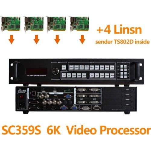 Sdi video switcher SC359S video processor scaler for led screen tv outdoor install 4 sending card linsn ts802d sender card