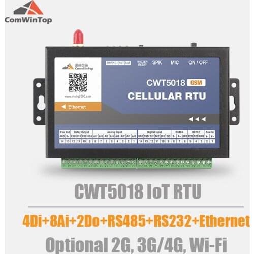 CWT5018 4DI 8AI 2Do Rs485 Gsm Gprs 4g Ethernet Wi-Fi Modbus Rtu Tcp Mqtt M2M IoT Gateway