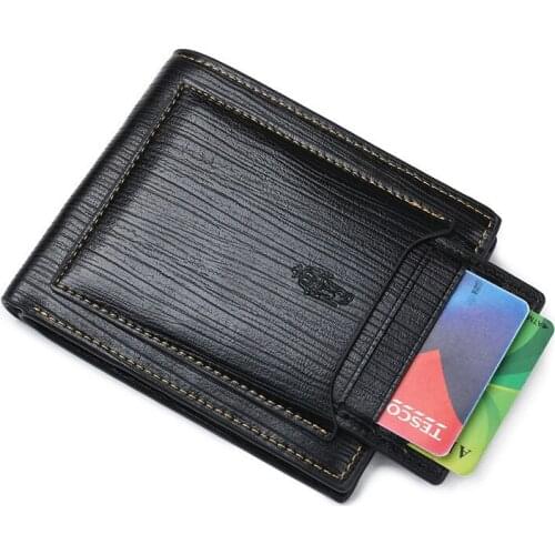 PU Leather ultra-thin short Sequined Men Wallets with Coin Bag Man Wallet Male Small Money Purses Slim Purse Card Case