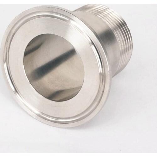 1" BSP Male x 64mm Ferrule O/D Tri Clamp 2" 304 Stainless Steel Sanitary Pipe Fitting Connector