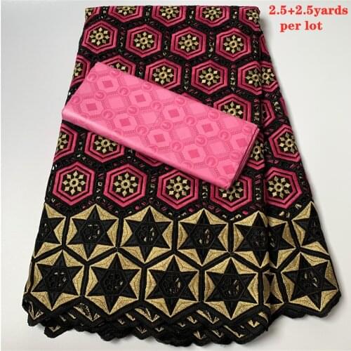 2.5+2.5 Yards Nigerian Lace Fabric High Quality Lace 2021 Swiss Voile Lace Fabric Embroidered African Dry Lace for Dress HZ1091