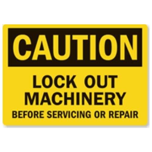 200pcs 20x15cm CAUTION LOCK OUT MACHINERY mechanical operation instruction, Item No. CA08