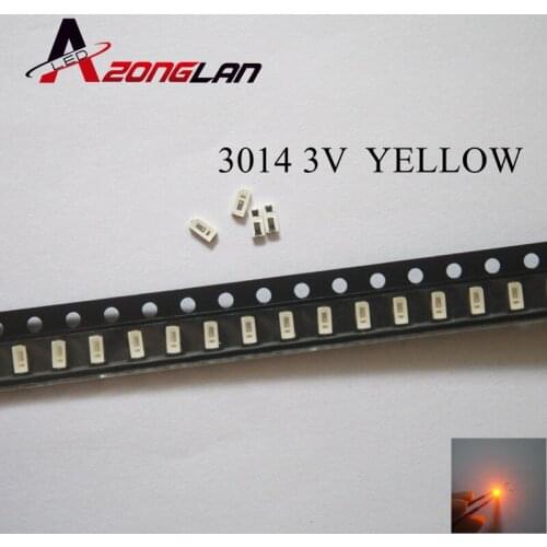50pcs 3014 SMD LED Chip yellow Ultra Bright 0.1W 6-8LM 30mA 3V Surface Mount Chip Light Emitting Diode Lamp SMD3014 LED Bead