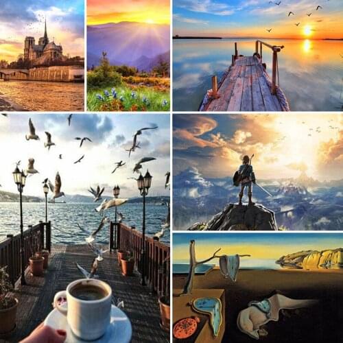 40x50x60x70 diamond painting 5D Full Square embroidery mosaic Cross Stitch landscape Sea sun DIY Wall Sticker home Decoration