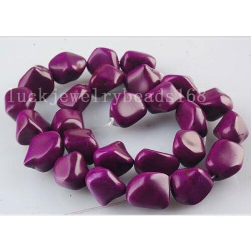 Free Shipping Fashion Jewelry Purple Howlite Nugget Loose Beads 15.5" FG5850