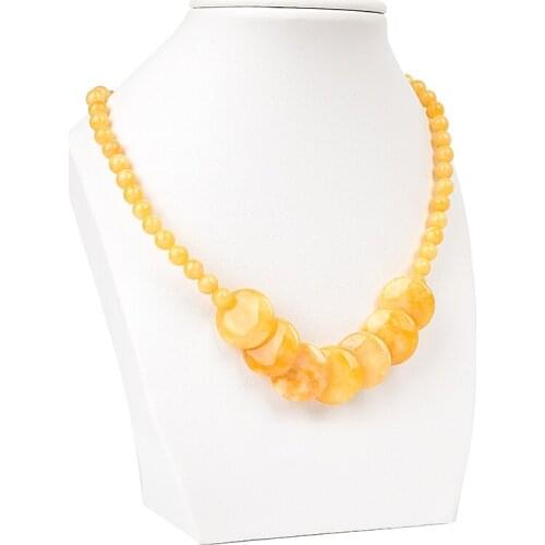 Glittering jewelry yellow Topaz Jasper 6-18mm For Making jewelry Necklace 18inch From Wholesaler H94