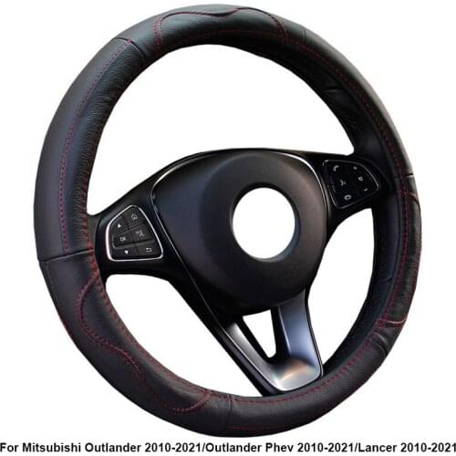 Cow True Leather Car Steering Wheel Cover For Mitsubishi Outlander 2010 - 2021 Outlander Phev 2013 - 2021 Lancer 2010 - 2021