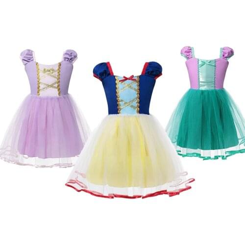 Girls Little Mermaid Ariel Princess Dress Cosplay Costumes For Kids Baby Girl tangled Dress Up Sets Children Halloween Clothing