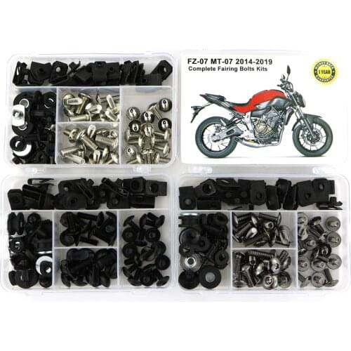 For Yamaha MT07 MT-07 FZ07 2014-2019 Complete Full Fairing Bolts Kit Steel Side Covering Bolts Screws Speed Nuts Fairing Clips