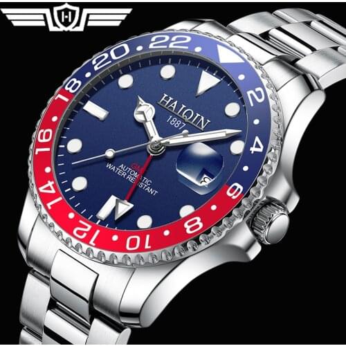 HAIQIN TOP brand luxury watch mens watch automatic watches for men mechanical wristwatch men waterproof Sport elojes para hombre