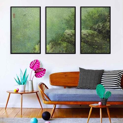 HAOCHU Green Jungle Abstract Canvas Painting For Living Room Home Decor Painting Print Poster Simple Nordic Wall Picture