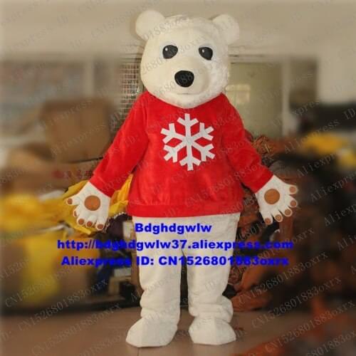 Red Coat White Sea Bear Polar Bear Teddy Bear Mascot Costume Cartoon Character Graduation Party Corporate Image Film zx2236