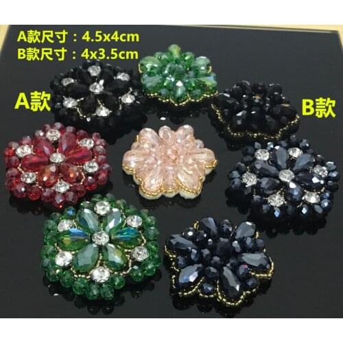 Round flower Beaded Patch for Clothing Sewing Beading Applique Shoes/Bags Decoration Patch DIY Apparel