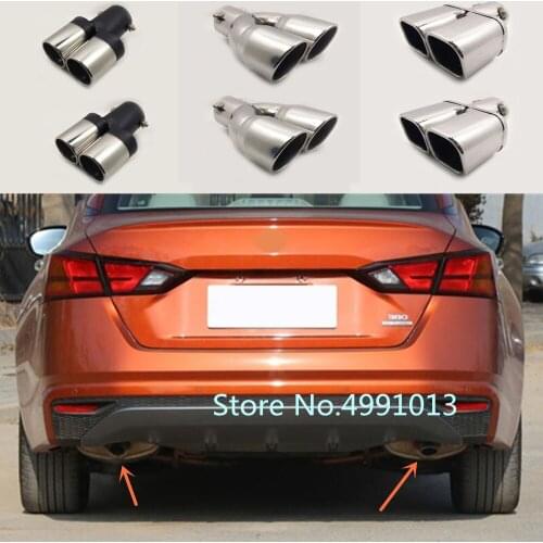 Car body styling cover Stainless steel muffler pipe outlet dedicate exhaust tip tail 2pcs For Nissan Teana Altima 2019 2020