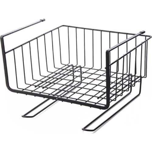 Kitchen Storage Bin Under Shelf Wire Rack Cabinet Basket Iron Storage Tableware Organizer Holder Stand Kitchen Tools Hanging