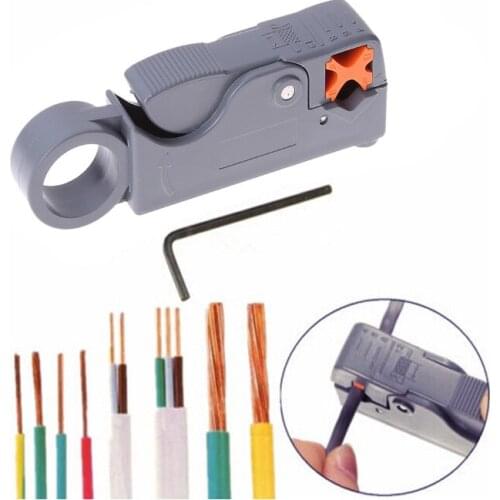 LS-332 Coaxial Household Multitool Cable Stripper/Cutter Tool Rotary Coax Stripp Cable Stripper Carbon Steel Wire Cutter