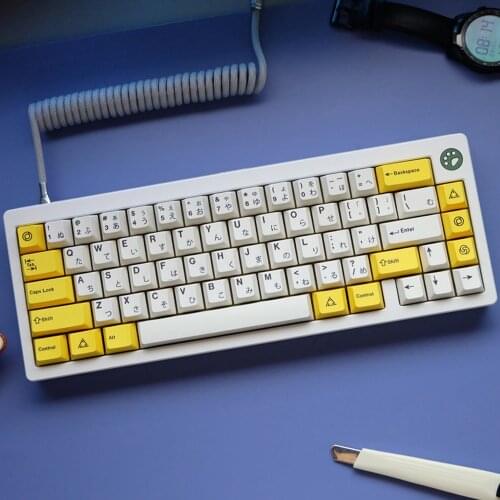 Serika Yellow White Japanese Keycap For Cherry Mx Gateron Kailh Box TTC Switch Mechanical Keyboard 146 Cherry Profile PBT KeyCap