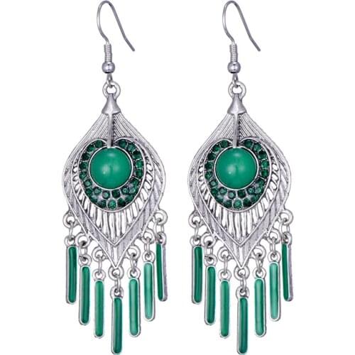New Drop Dangle Earrings for Women Crystal Fashion Jewelry Beaded Multiple Enamel vintage Long Boho Ethnic Earings Brincos