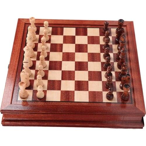 Antique Rosewood Chess Set for Adults, Handmade Pieces and Natural Solid Wooden