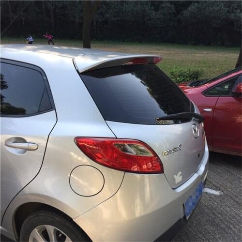 RQXR unpainted ABS tail wing rear spoiler roof visor for mazda 2