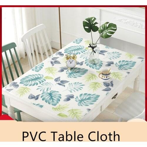 2019 New Multi Rectangle Pvc Table Cloths Waterproof Oilproof Plastic Table Covers Soft Glass Placemats Home Textiles Kitchen