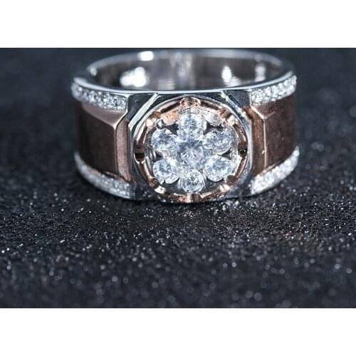 New Luxury AAA Zircon Wedding Rings For Men Trendy Rose Gold Silver Color Male Jewelry Engagement Party Valentine Gifts