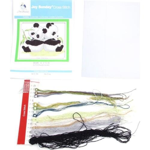 New Releases Cross Stitch Kits Patterns Embroidery Kit - Panda Twins 14CT 30*27cm