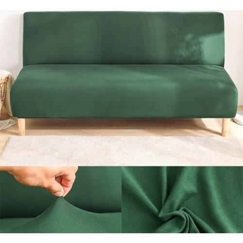 Solid Elastic Folding Sofa Bed Cover Universal Stretch No Armrest Sofa Bedspread Removable Couch Bench Slipcover For Living Room