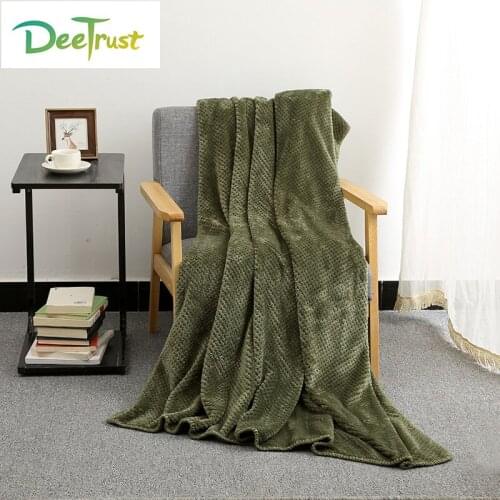 Polyester Solid Flannel Blanket Mesh Blanket Home Textile Decoration Sofa/Plane Travel Plaids Bedding Christmas Gift Cobertor