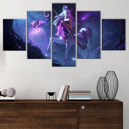 Frame League of Legends Video Game Figure Lillia Wall Picture for Living Room & Playroom Decor LOL Poster New Spirit Blossom