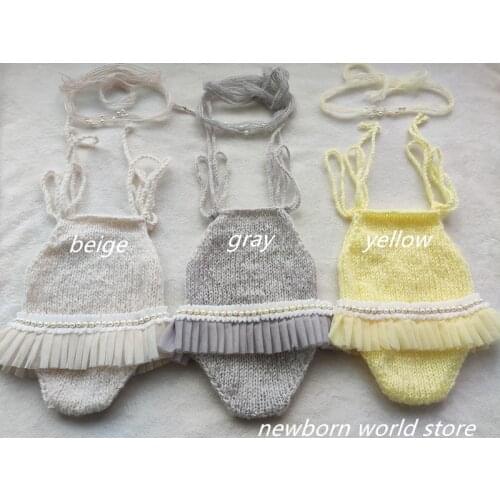 Newborn photography props jumpsuits and headband