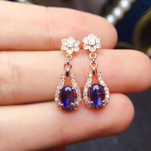 New Arrival Natural and Real Kyanite Earring Natural And Real 925 sterling silver Kyanite Earring High Quality