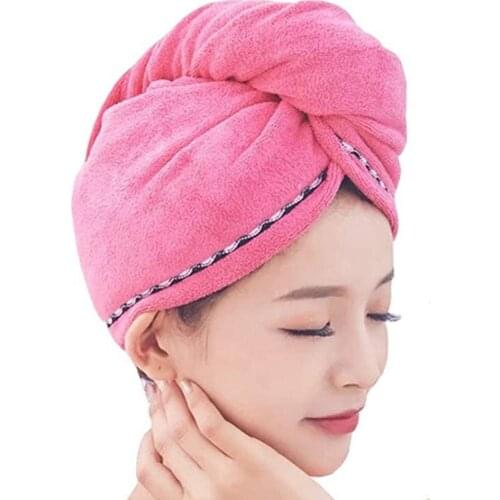 Hair Drying Cap Microfiber Quick-drying Water Absorbent Triangle Shower Cap Lace Long Hat Hair Drying Cap